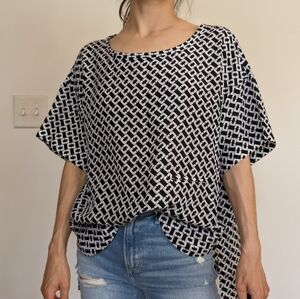 DVF Short Sleeve Scoop Neck Top